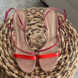 Gianvito Rossi Manhattan 85 Vernice California Leather Slingback Heels Size 39.5